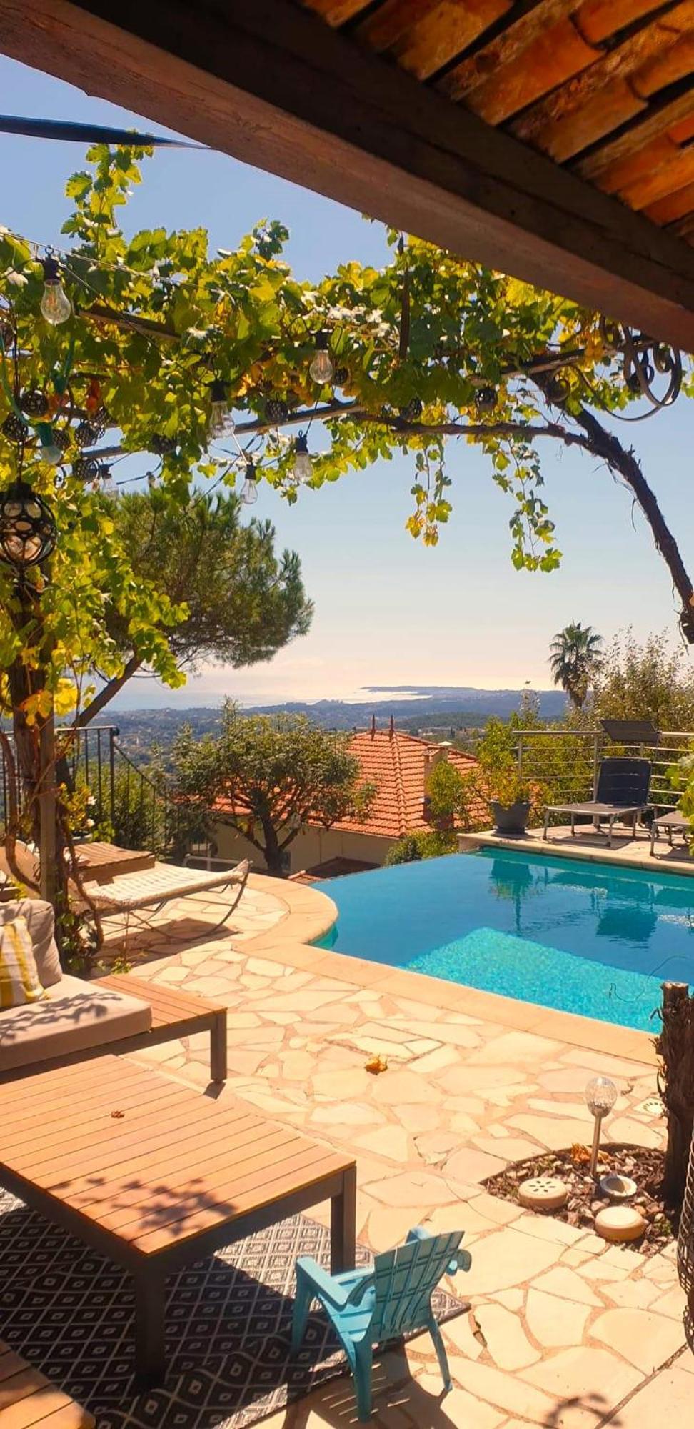 "Aux Balcons Du Riou" Avec Vue Mer 180 Degres Vence Exterior foto